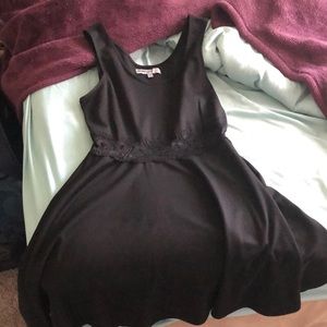 Simple black dress with crochet waiste